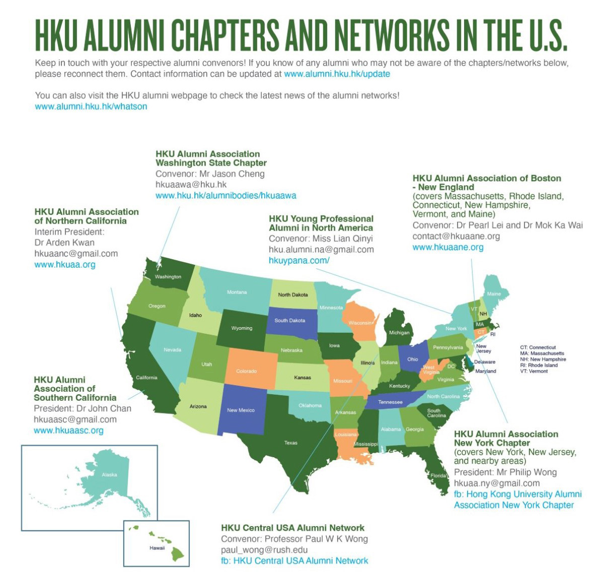 HKU Alumni Chapters and Networks in the U.S.