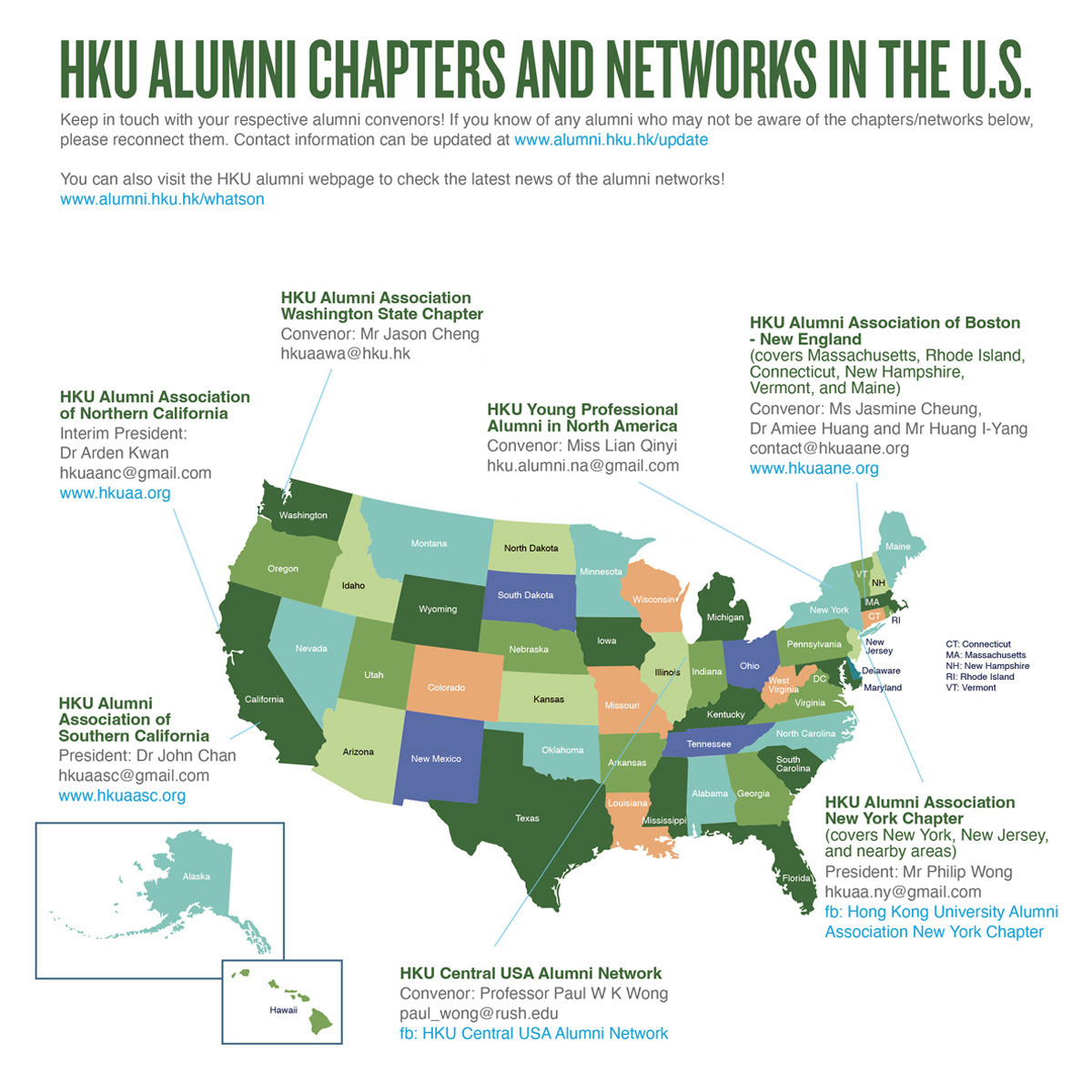 HKU Alumni Chapters and Networks in the U.S.